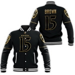 Baltimore Ravens Marquise Brown #15 NFL American Football Team Black Golden Edition Vapor 3D Designed Allover Gift For Baltimore Fans