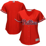 Womens Philadelphia Phillies Majestic Scarlet Alternate Cool Base Team Jersey Gift For Philadelphia Phillies Fans