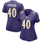 Womens Baltimore Ravens Malik Harrison Purple Game Jersey Gift for Baltimore Ravens fans