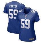 Womens New York Giants Lorenzo Carter Royal Game Jersey Gift for New York Giants fans
