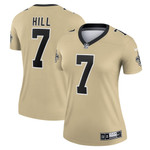 Womens New Orleans Saints Taysom Hill Gold Inverted Legend Jersey Gift for New Orleans Saints fans