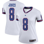 Womens New York Giants Daniel Jones White Color Rush Legend Player Jersey Gift for New York Giants fans