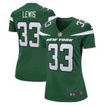 Womens New York Jets Zane Lewis Gotham Green Game Jersey Gift for New York Jets fans