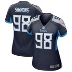 Womens Jeffery Simmons Navy Tennessee Titans Game Jersey Gift for Tennessee Titans fans