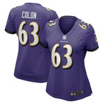 Womens Baltimore Ravens Trystan Colon Purple Game Player Jersey Gift for Baltimore Ravens fans
