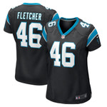 Womens Carolina Panthers Thomas Fletcher Black Game Jersey Gift for Carolina Panthers fans