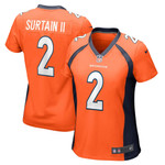 Womens Denver Broncos Patrick Surtain II Orange Game Jersey Gift for Denver Broncos fans