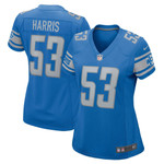 Womens Detroit Lions Charles Harris Blue Game Jersey Gift for Detroit Lions fans