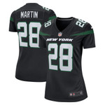 Womens New York Jets Curtis Martin Black Retired Player Jersey Gift for New York Jets fans