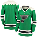 Womens St Louis Blues Green 2021 St Patricks Day Jersey gift for St Louis Blues fans