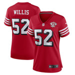 Womens San Francisco 49ers Patrick Willis Scarlet 75th Anniversary Alternate Retired Player Game Jersey Gift for San Francisco 49Ers fans