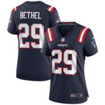 Womens New England Patriots Justin Bethel Navy Game Jersey Gift for New England Patriots fans