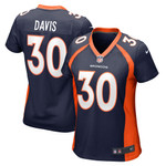 Womens Denver Broncos Terrell Davis Navy Retired Player Jersey Gift for Denver Broncos fans