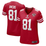 Womens San Francisco 49ers Terrell Owens Scarlet 75th Anniversary Retired Player Game Jersey Gift for San Francisco 49Ers fans