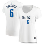 Kristaps Porzingis Dallas Mavericks Womens Player Association Edition White Jersey gift for Dallas Mavericks fans