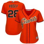 Buster Posey San Francisco Giants Majestic Womens Cool Base Player Jersey Orange 2019