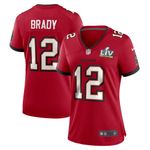 Womens Tampa Bay Buccaneers Tom Brady Red Super Bowl Bound Team Color Game Jersey Gift for Tampa Bay Buccaneers fans