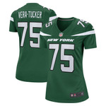 Womens New York Jets Alijah Vera-Tucker Gotham Green Game Player Jersey Gift for New York Jets fans