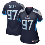 Womens Tennessee Titans Trevon Coley Navy Game Jersey Gift for Tennessee Titans fans