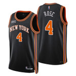 New York Knicks Derrick Rose 4 NBA Basketball Team City Edition Black Jersey Gift For Knicks Fans