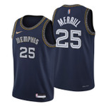 Memphis Grizzlies Sam Merrill 25 NBA Basketball Team City Edition Navy Jersey Gift For Memphis Fans