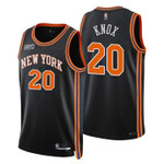 New York Knicks Kevin Knox 20 NBA Basketball Team City Edition Black Jersey Gift For Knicks Fans