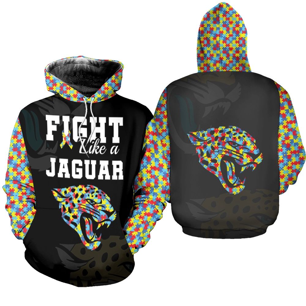 Fight like a Jacksonville Jaguars Autism Support Fleece Hoodie
