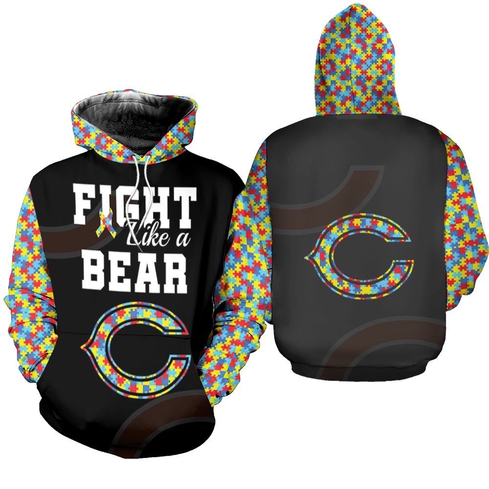 Chicago Bears Nfl American Football Team Logo Navy Style Gift With Custom Number Name For Bears Fans Masked Hoodie