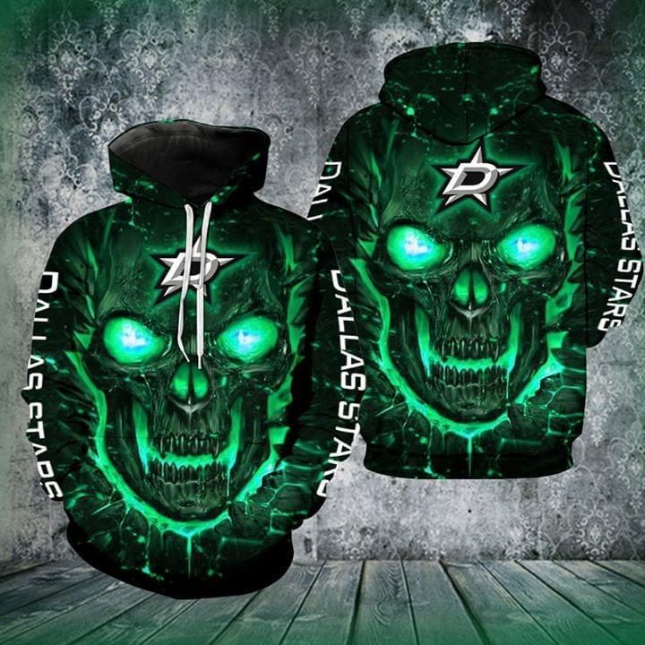 dallas stars skull 3d printed hoodie