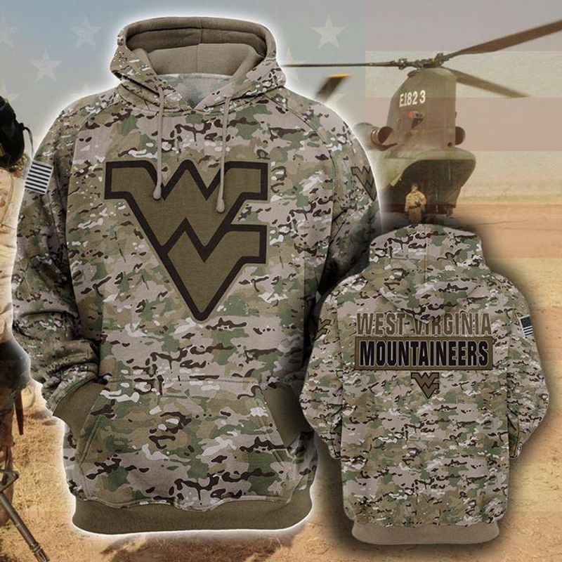 West virginia mountaineers camo pattern 3d printed 3D Hoodie Sweater Tshirt