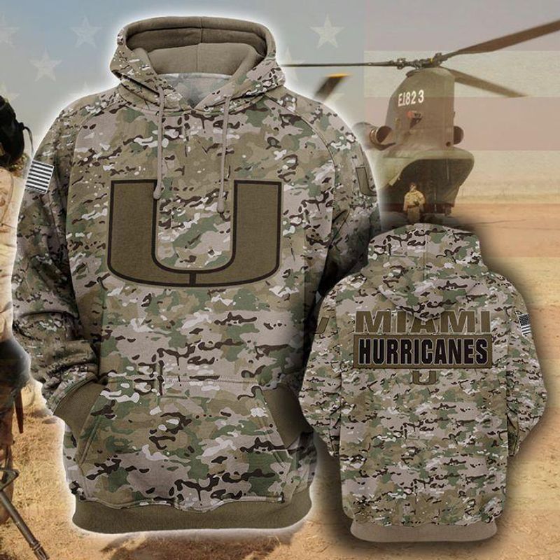 Miami Hurricanes Camo Pattern 3d t shirt hoodie sweater 3D Hoodie Sweater Tshirt