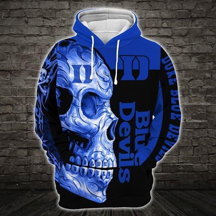 Duke Blue Devils Ncaa Skull 3d Printed Hoodie 3d 3d Graphic Printed Tshirt Hoodie Up To 5xl 3D Hoodie Sweater Tshirt