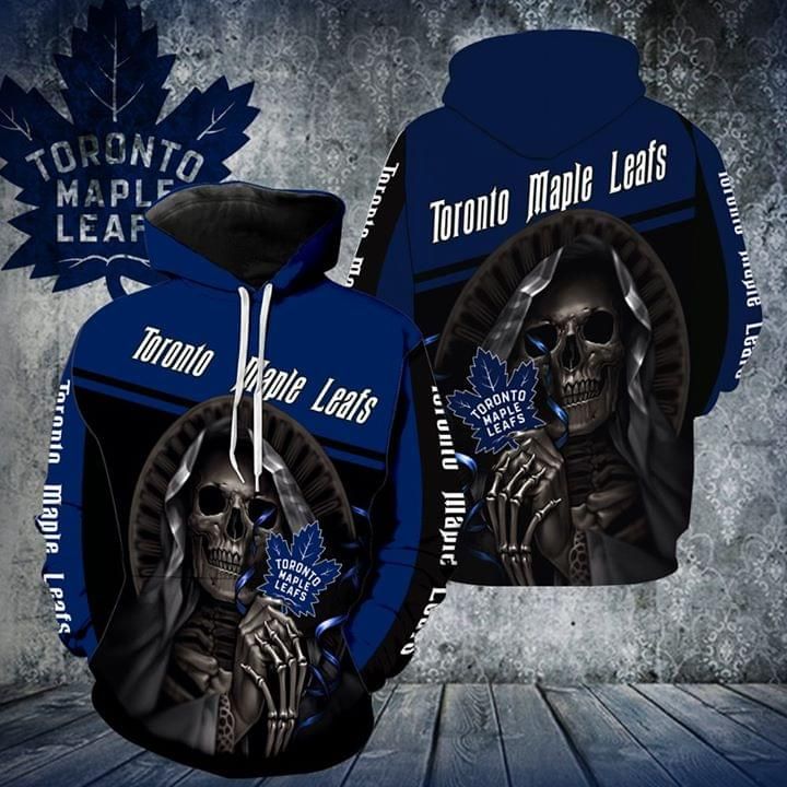 Toronto Maple Leafs NHL Fans Skull Hoodie