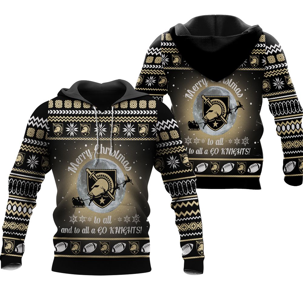 merry christmas Army Black Knights to all and to all a go Knights ugly christmas 3d printed sweater, hoodie 3D Hoodie Sweater Tshirt