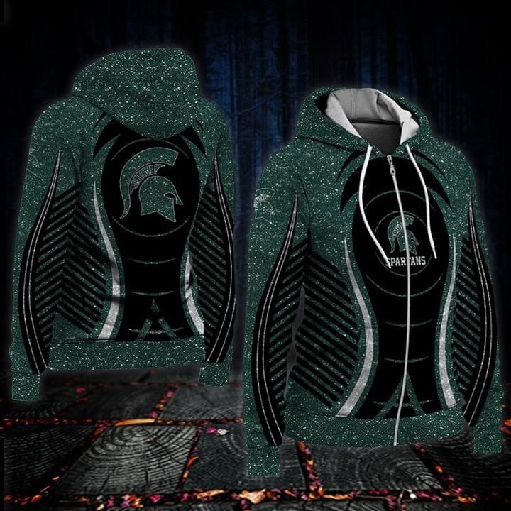Michigan state spartans green glitter 3d printed 3D Hoodie Sweater Tshirt