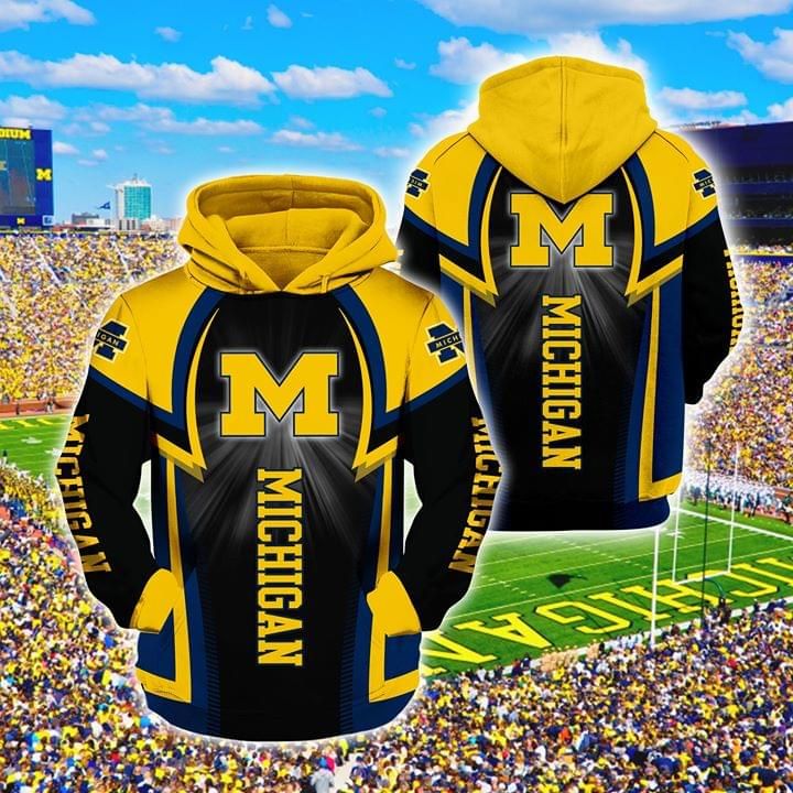 Michigan Wolverines Ncaa Go Blue 3d Printed Hoodie 3d 3d Graphic Printed Tshirt Hoodie Up To 5xl 3D Hoodie Sweater Tshirt