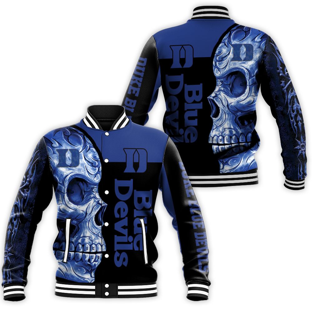 Duke Blue Devils Ncaa Skull 3d t shirt hoodie sweater Baseball Jacket