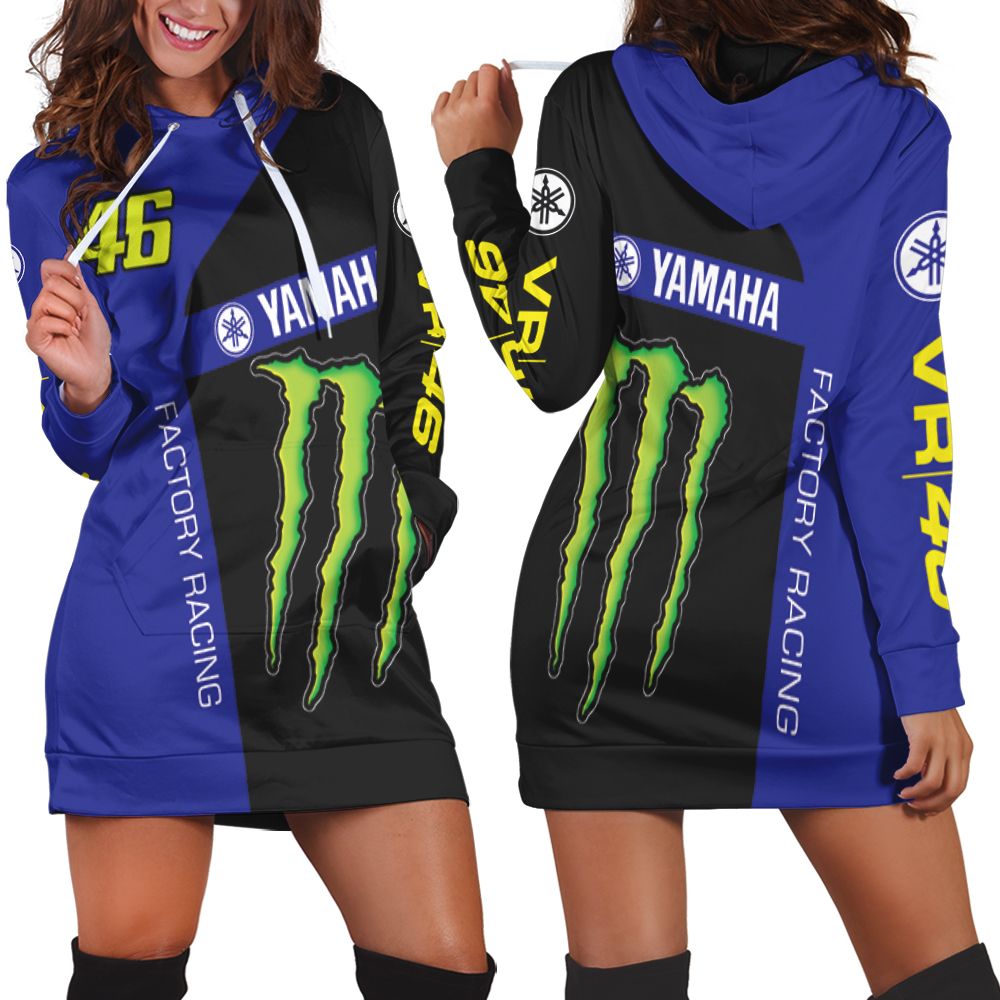 Valentino Rossi Factory Racing 46 Yamaha Monster Energy 3d Hoodie Dress