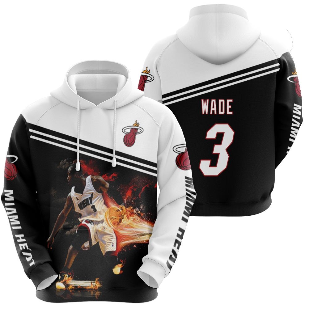 Dwyane Wade 3 Miami Heat Legend Basketball Dribbling Skill Fire For Fan Hoodie