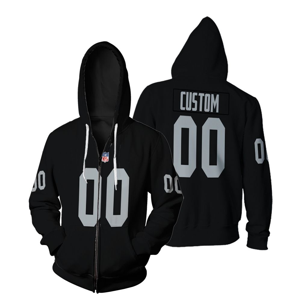 Oakland Raiders Personalized Custom Game Black shirt Inspired Style Fleece Hoodie