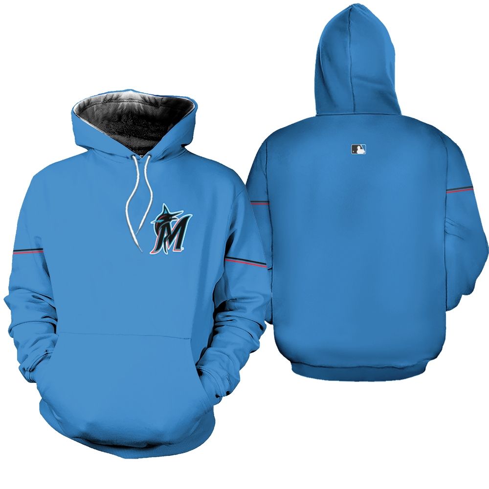Miami Marlins Alternate 2019 Team Blue Thunder 2019 shirt Inspired Style Zip Hoodie