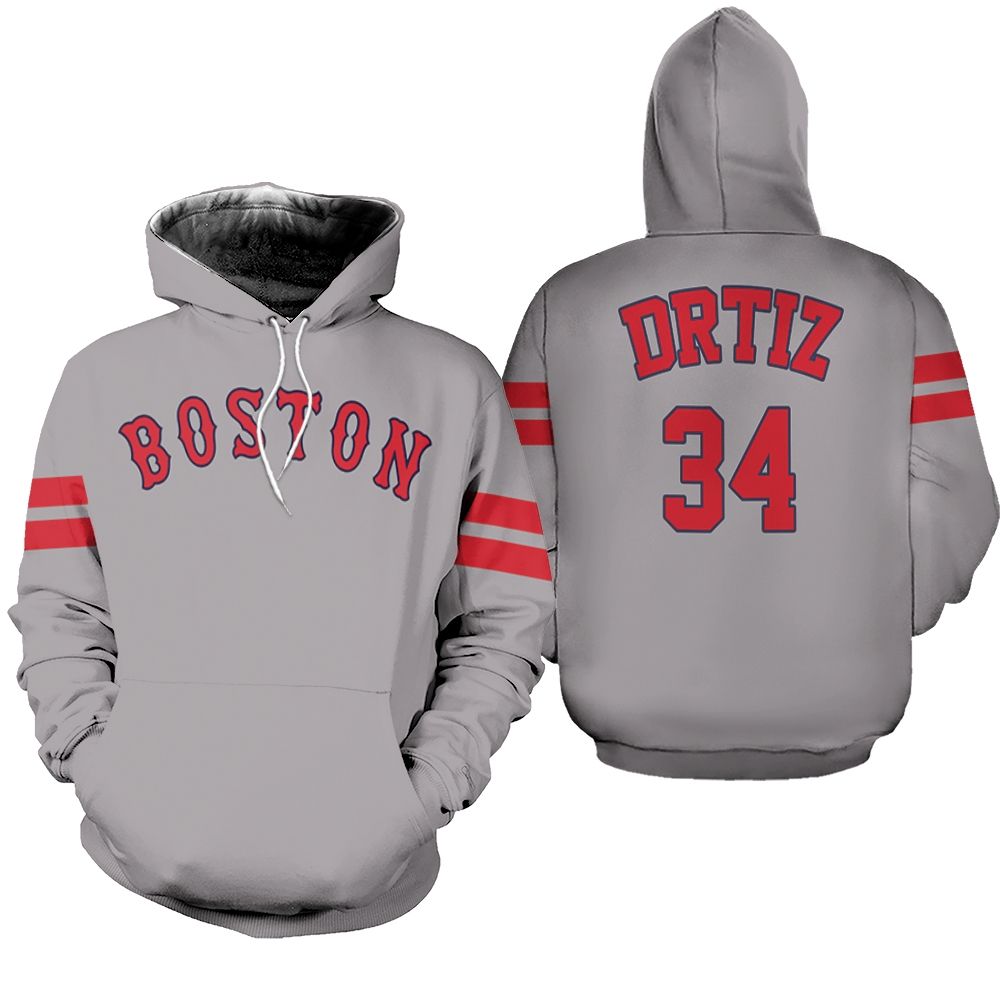 David Ortiz Boston Red Sox Player Gray 2019 shirt Inspired Style Fleece Hoodie