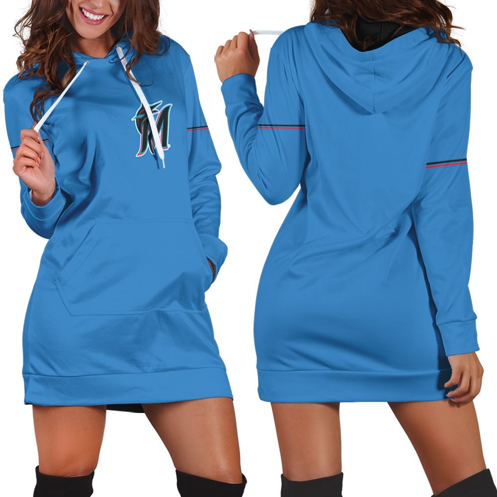 Miami Marlins Alternate 2019 Team Blue Thunder 2019 shirt Inspired Style Hoodie Dress