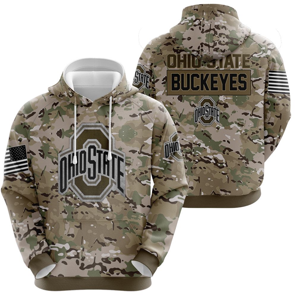 Ohio state buckeyes camouflage veteran 3d shirt Hoodie