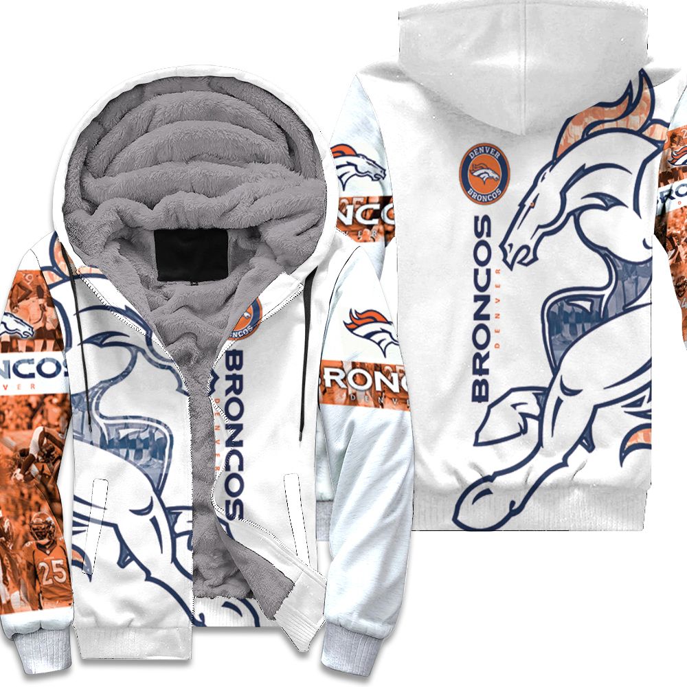 Denver broncos 60th anniversary coach and players signed 3d shirt Fleece Hoodie