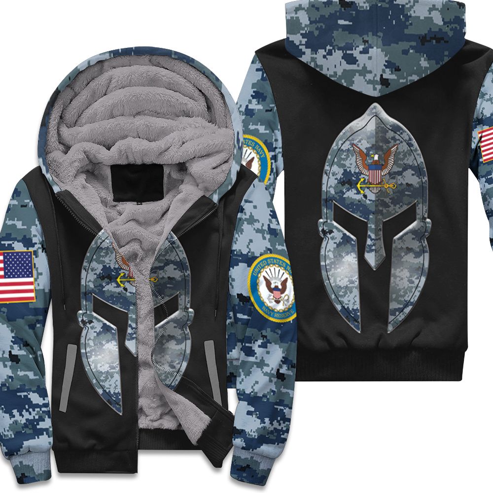 Us Navi Blue Camourflage Spartan Warrior Helmet Pattern 3d shirt Hoodie
