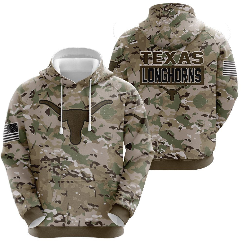 Texas longhorns camouflage pattern 3d shirt Hoodie