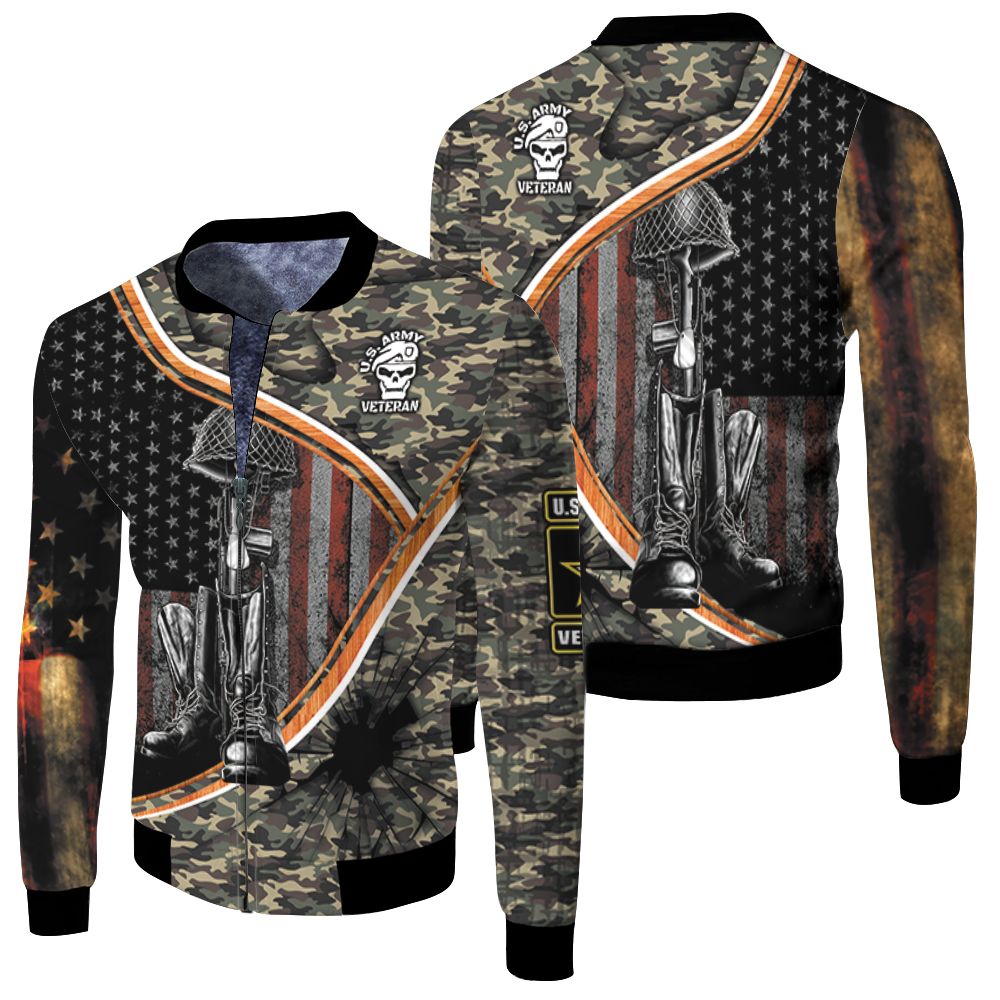 us army veteran 3d t shirt hoodie shirt Fleece Bomber Jacket