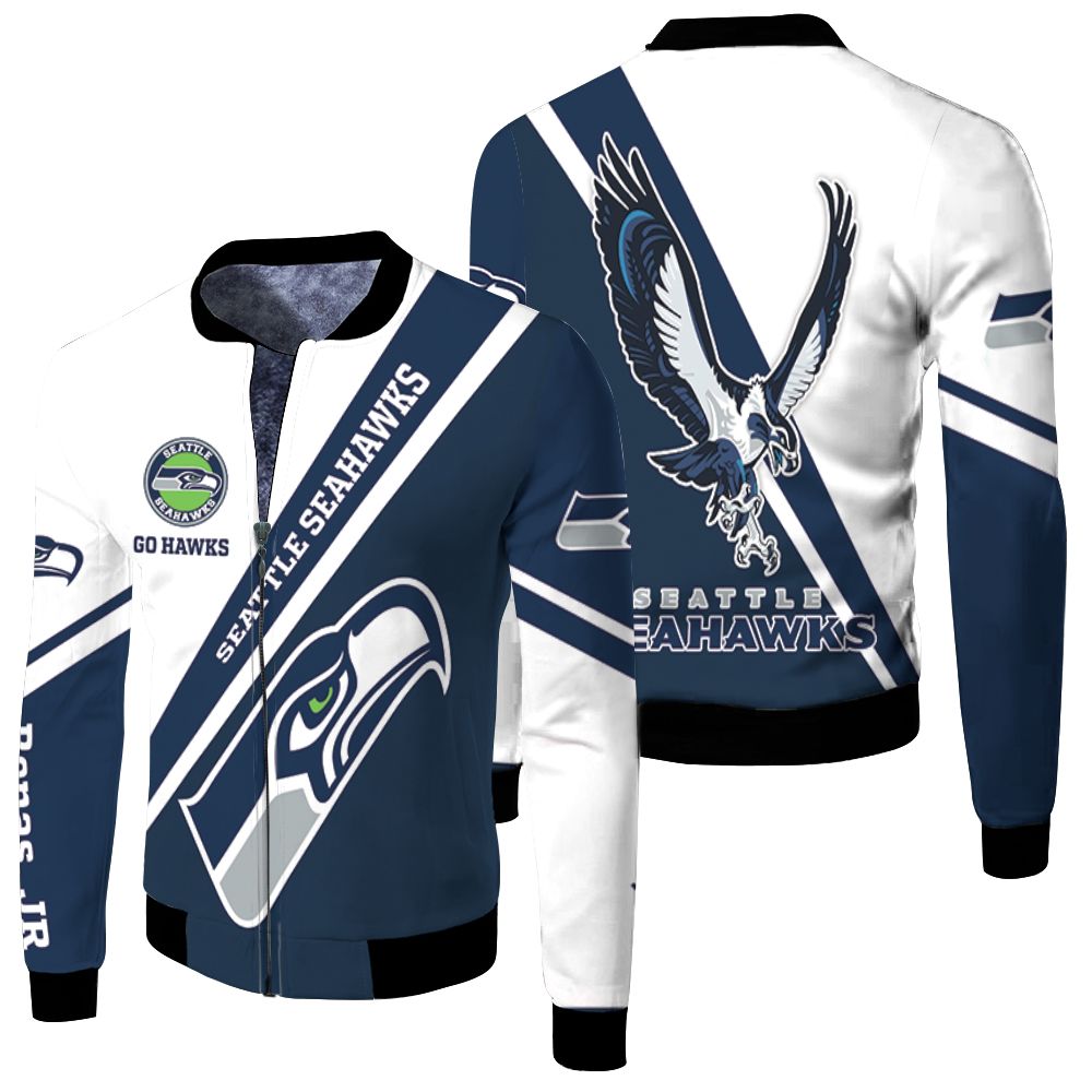 personalized seattle seahawks 3d t shirt hoodie shirt Fleece Bomber Jacket