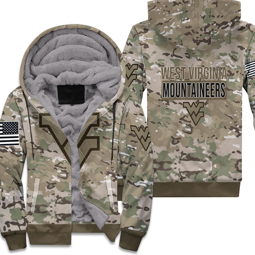 West Virginia Mountaineers Camouflage Veteran 3d shirt Fleece Hoodie